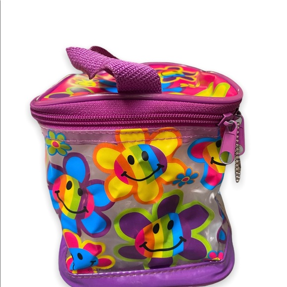 VINTAGE Lisa Frank Flowerpower Lunch Box Makeup Bag Y2K - Picture 4 of 5